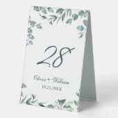 Plaque De Table Elégante aquarelle Eucalyptus Vert (Verso)