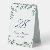 Plaque De Table Elégante aquarelle Eucalyptus Vert (Recto)