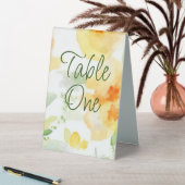 Plaque De Table Elégante aquarelle orangée fleurie (En SItu (Tableau))