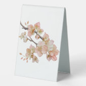 Plaque De Table Elégante aquarelle orangée fleurie (Verso)