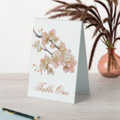 Plaque De Table Elégante aquarelle orangée fleurie (En SItu (Tableau))