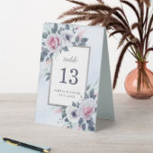 Plaque De Table Elégante aquarelle Rose Blue Mariage Numéro (En SItu (Tableau))