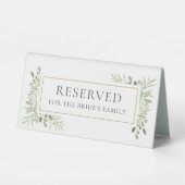 Plaque De Table Elégante aquarelle Verdure Mariage Réservé (Verso)