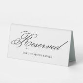 Plaque De Table Élégante calligraphie classique réservée à la fami (Recto)