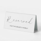 Plaque De Table Élégante calligraphie classique réservée à la fami (Verso)