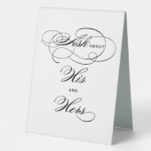 Plaque De Table Élégante calligraphie noire Son et ses boissons (Recto)