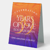 Plaque De Table Élégante célébration du 39e anniversaire du Mariag (Recto)