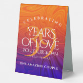 Plaque De Table Élégante célébration du 39e anniversaire du Mariag (Verso)