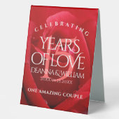 Plaque De Table Élégante fête du 15e anniversaire du Mariage Rose (Recto)