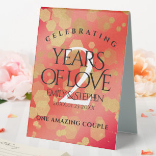 Plaque De Table Élégante fête du 2e anniversaire du Mariage Garnet