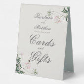 Plaque De Table Élégante Fleur Rose Botanique avec Papillon  (Verso)