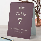 Plaque De Table Elégante laque simple cerise, Mariage Monogramme (En SItu (Tableau))