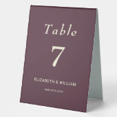 Plaque De Table Elégante laque simple cerise, Mariage Monogramme (Recto)