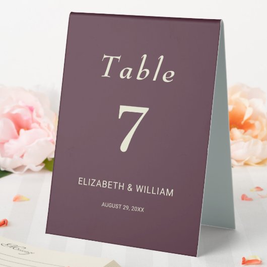 Plaque De Table Elégante laque simple cerise, Mariage Monogramme (In SItu (Mariage))