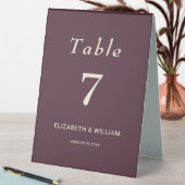 Plaque De Table Elégante laque simple cerise, Mariage Monogramme (En SItu (Tableau))