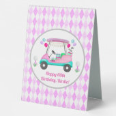 Plaque De Table Élégante partie de golf féminin Panier Anniversair (Verso)