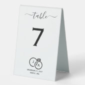 Plaque De Table Élégante table simple Mariage moderne (Recto)