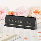 Plaque De Table Élégante typographie noir et or Réservée (In SItu (Mariage))