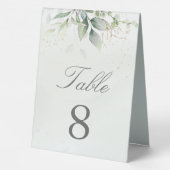 Plaque De Table Élégantes feuilles de eucalyptus verdure or mariag (Verso)