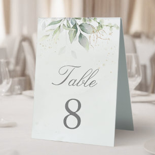 Plaque De Table Élégantes feuilles de eucalyptus verdure or mariag