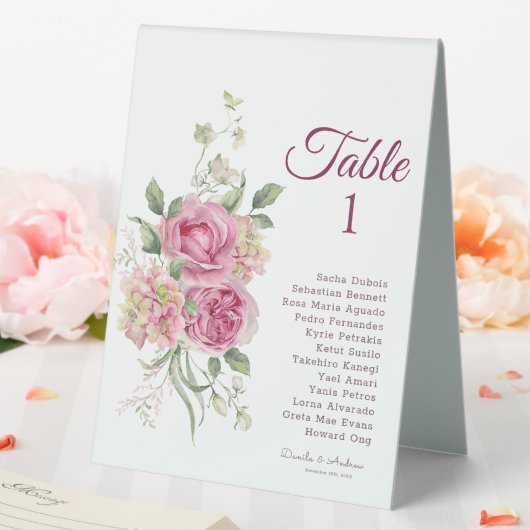 Plaque De Table Élégantes fleurs Mariage personnalisé Numéro de ta (In SItu (Mariage))