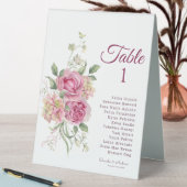 Plaque De Table Élégantes fleurs Mariage personnalisé Numéro de ta (En SItu (Tableau))