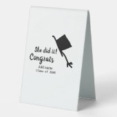 Plaque De Table Elle l'a fait grats diplôme ajouter le nom de l'ét (Verso)