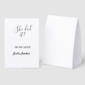 Plaque De Table Elle l'a fait promotion de 20XX nom simple (Recto/verso)