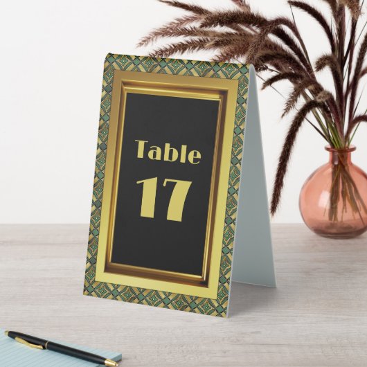 Plaque De Table Emerald & Gold Art Déco (En SItu (Tableau))