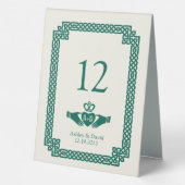 Plaque De Table Emerald Green Celtic Knot Claddagh Mariage irlanda (Verso)