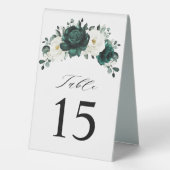Plaque De Table Emerald Green Eucalyptus Numéro de table blanche (Verso)