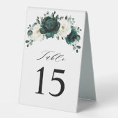 Plaque De Table Emerald Green Eucalyptus Numéro de table blanche (Recto)