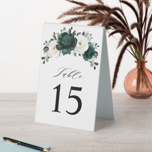 Plaque De Table Emerald Green Eucalyptus Numéro de table blanche (En SItu (Tableau))