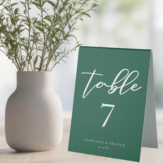 Plaque De Table Emerald Green Forest Mariage Numéro de tableau