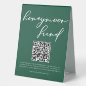 Plaque De Table Emerald Green Honeymoon Fund Code QR (Recto)