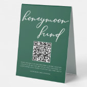 Plaque De Table Emerald Green Honeymoon Fund Code QR (Verso)