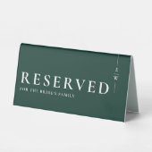 Plaque De Table Emerald Green Minimalist Moderne Réservé (Recto)