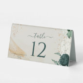 Plaque De Table Emerald Green Romantic Rose Floral Wedding (Verso)