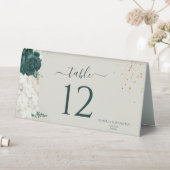 Plaque De Table Emerald Green Romantic Rose Floral Wedding (En SItu (Tableau))