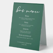 Plaque De Table Emerald Green Typography Mariage de la forêt Menu (Recto)