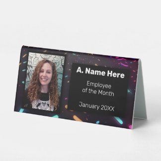 Plaque De Table Employé du mois du parti Neon personnalisé