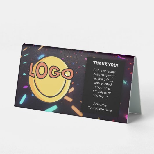 Plaque De Table Employé du mois du parti Neon personnalisé (Verso)