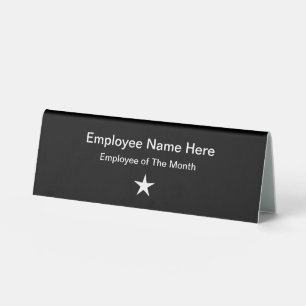 Plaque De Table Employé Soucieux Du Budget Du Mois