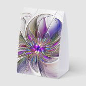 Plaque De Table Energetic, Colorful Abstract Fractal Art Flower (Verso)
