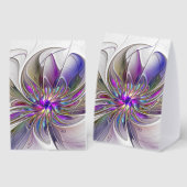 Plaque De Table Energetic, Colorful Abstract Fractal Art Flower (Recto/verso)