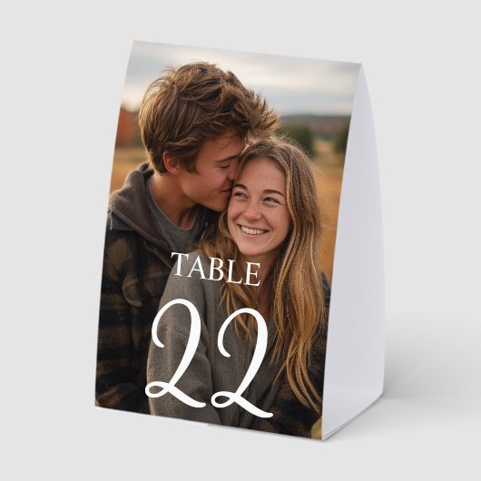 Plaque De Table Engagement Photo Wedding Number (Verso)