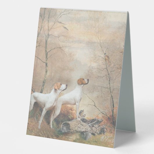Plaque De Table English Pointer chasse les faisans (Recto)