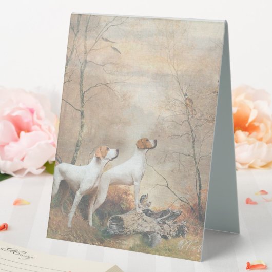 Plaque De Table English Pointer chasse les faisans (In SItu (Mariage))