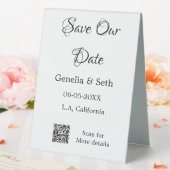 Plaque De Table Enregistrer la date simple minimum détails du code (In SItu (Mariage))
