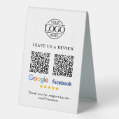 Plaque De Table Enseigne commerciale avec code QR pour les avis Go (Recto)